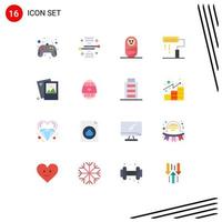 Pictogram Set of 16 Simple Flat Colors of image programing genetic research paint design Editable Pack of Creative Vector Design Elements