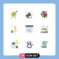 User Interface Pack of 9 Basic Flat Colors of page easter investment cross celebration Editable Vector Design Elements