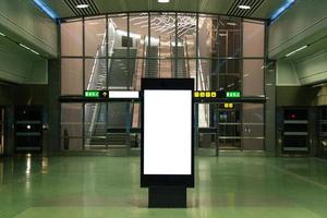 Blank billboard mock up of subway for text message or content photo
