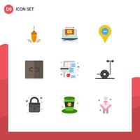 Universal Icon Symbols Group of 9 Modern Flat Colors of furniture closet tutorial minus navigation Editable Vector Design Elements