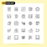 25 Universal Line Signs Symbols of commerce smartphone ellipsis business settings Editable Vector Design Elements