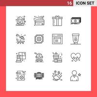 16 Thematic Vector Outlines and Editable Symbols of finance cash money thanksgiving holiday Editable Vector Design Elements