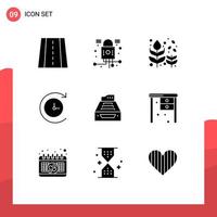 User Interface Pack of 9 Basic Solid Glyphs of data accounting blow files backup Editable Vector Design Elements