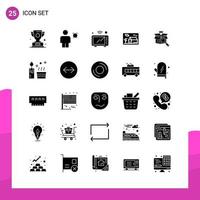 Glyph Icon set Pack of 25 Solid Icons isolated on White Background for responsive Website Design Print and Mobile Applications vector