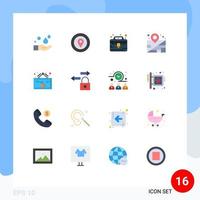 16 Flat Color concept for Websites Mobile and Apps coffee drink business case management location Editable Pack of Creative Vector Design Elements