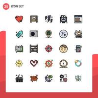 25 iconos creativos signos y símbolos modernos de comunicación pantalla perno monitor cuenta elementos de diseño vectorial editables vector