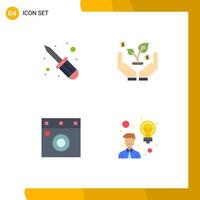 paquete de iconos vectoriales de stock de 4 signos y símbolos de línea para reparar creatividad financiar muebles idea elementos de diseño vectorial editables vector