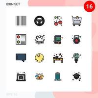 paquete de iconos de vectores de stock de 16 signos y símbolos de línea para el proceso de la aplicación lista creativa de primavera elementos de diseño de vectores creativos editables