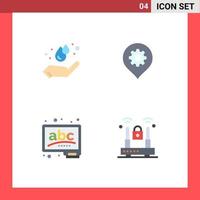 4 Creative Icons Modern Signs and Symbols of earth day board hand location learn Editable Vector Design Elements