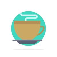 té taza de café limpieza círculo abstracto fondo color plano icono vector