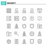 25 conjunto de iconos de seguridad antecedentes vectoriales vector