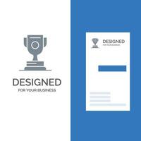Achievement Award Sport Game Grey Logo Design and Business Card Template vector