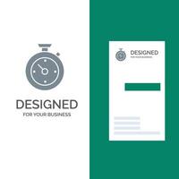 Compass Timer Time Hotel Grey Logo Design and Business Card Template vector