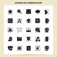 Solid 25 Network And Communications Icon set Vector Glyph Style Design Black Icons Set Web and Mobile Business ideas design Vector Illustration