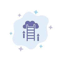 Cloud Download Upload Data Server Blue Icon on Abstract Cloud Background vector