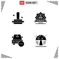 Set of 4 Modern UI Icons Symbols Signs for business car stamp stamp less Editable Vector Design Elements