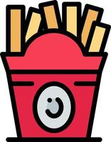 Fries Fast food Food Usa  Flat Color Icon Vector icon banner Template