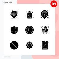 Vector Pack of 9 Icons in Solid Style Creative Glyph Pack isolated on White Background for Web and Mobile