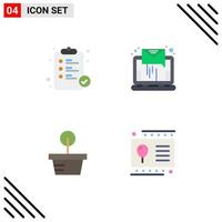 Pack of 4 creative Flat Icons of hospital tree report online gift card Editable Vector Design Elements