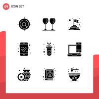 9 Creative Icons Modern Signs and Symbols of computer study flag education mobile access Editable Vector Design Elements