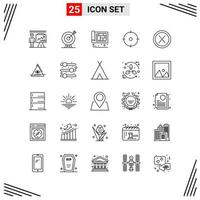 25 Icons Line Style Grid Based Creative Outline Symbols for Website Design Simple Line Icon Signs Isolated on White Background 25 Icon Set vector