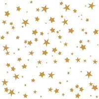 Seamless background with golden stars on white. Christmas or New Year pattern. Festive wrap vector