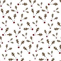 Seamless pattern with deer faces. Nose, horns and round eyes on white. Christmas or New Year background vector