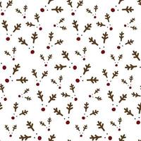 Seamless pattern with deer faces. Nose, horns and round eyes on white. Christmas or New Year background vector