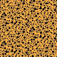 seamless pattern with black dots on orange. Color of Halloween vector