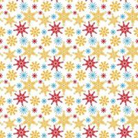 Seamless background with large multi-colored snowflakes on white. Christmas or New Year background. Design element. Backdrop for postcards vector