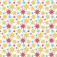 Seamless background with large multi-colored snowflakes on white. Christmas or New Year background. Design element. Backdrop for postcards vector