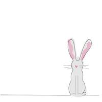 liebre o conejo dibujado con una línea y coloreado. concepto de logotipo, volante, pancarta. diseño gráfico vector