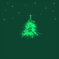 árbol de Navidad verde brillante vectorial hecho de triángulos con luces. elemento de diseño festivo. tarjeta. vector