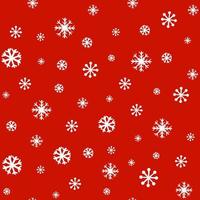 Seamless background with snowflakes on red. Festive Christmas or New Year wrapping paper. vector