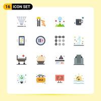 conjunto de 16 iconos de interfaz de usuario modernos signos de símbolos para la solución de estrategia de taza de parque de té de dólar móvil paquete editable de elementos de diseño de vectores creativos