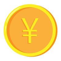 Coins of yen. Vector illustration.