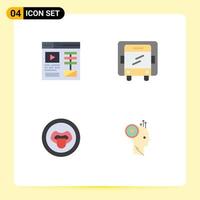 Pack of 4 creative Flat Icons of design science delivery biology like Editable Vector Design Elements