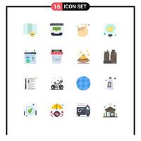 Pack of 16 creative Flat Colors of browser seo http pray money business Editable Pack of Creative Vector Design Elements