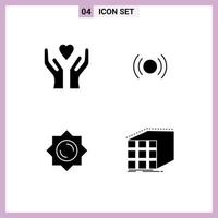 paquete de iconos vectoriales de stock de 4 signos y símbolos de línea para el cuidado del sol elementos básicos de diseño vectorial editables abstractos de la interfaz de usuario vector