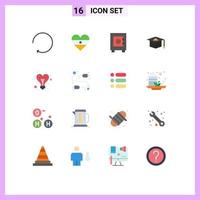 16 Thematic Vector Flat Colors and Editable Symbols of cable light lock idea graduation Editable Pack of Creative Vector Design Elements