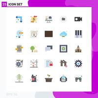 Stock Vector Icon Pack of 25 Line Signs and Symbols for record ui computer basic camera Editable Vector Design Elements
