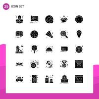 25 Thematic Vector Solid Glyphs and Editable Symbols of real handshake computers estate gadget Editable Vector Design Elements