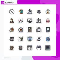 conjunto de 25 iconos modernos de la interfaz de usuario signos de símbolos para el usuario twitter laptop tweet seguir elementos de diseño vectorial editables vector