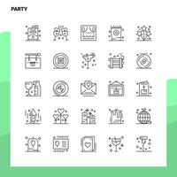 conjunto de iconos de línea de fiesta conjunto 25 iconos diseño de estilo minimalista vectorial conjunto de iconos negros paquete de pictogramas lineales vector