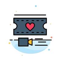 Film Heart Love Wedding Abstract Flat Color Icon Template vector