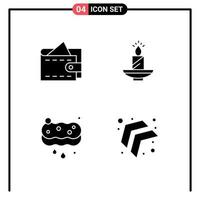 Solid Glyph Pack of Universal Symbols of cash wax candle easter cleaning Editable Vector Design Elements