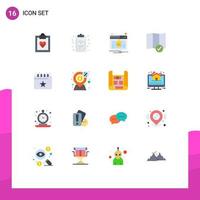 16 Flat Color concept for Websites Mobile and Apps party calendar activity birthday location Editable Pack of Creative Vector Design Elements