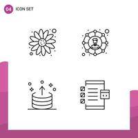 User Interface Pack of 4 Basic Filledline Flat Colors of carnival export connections share up Editable Vector Design Elements