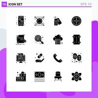 Stock Vector Icon Pack of 16 Line Signs and Symbols for process implementation pack goals sale Editable Vector Design Elements