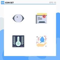 Group of 4 Modern Flat Icons Set for eye mercury vision restriction spa Editable Vector Design Elements